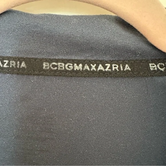 BCBGMAXAZRIA Women's Pajama Set Short Sleeve Notch Collar with Pants-NAVY/WHITE - Picture 6 of 8